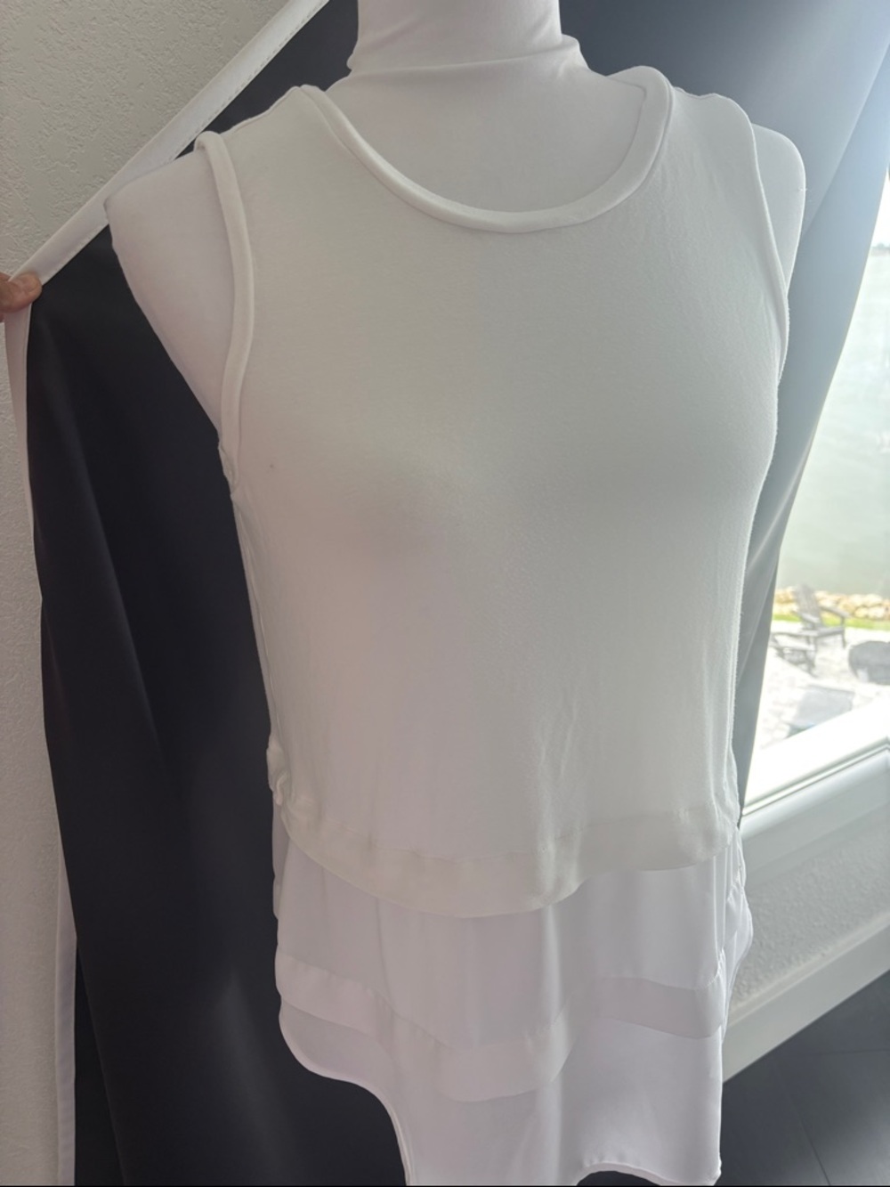 Michael Kors White Layered Tank Top